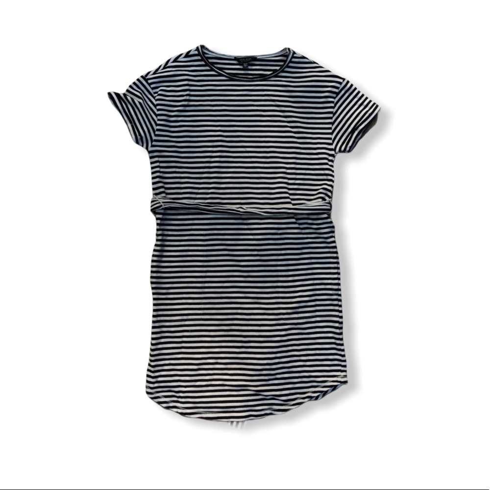 Lucky Brand Striped T-shirt Dress With Pockets